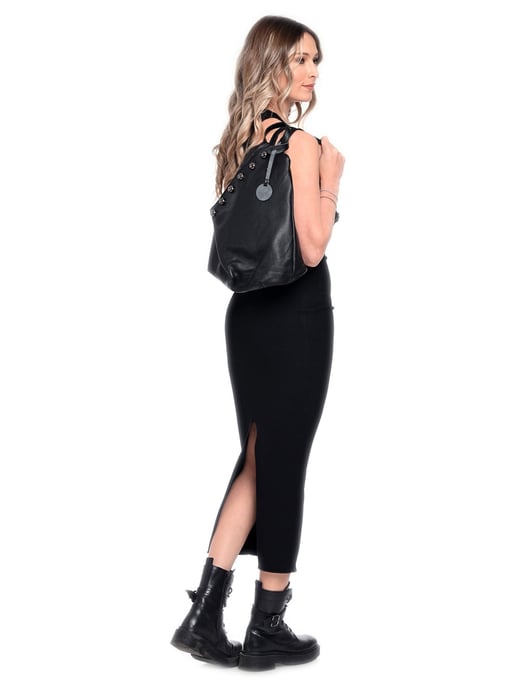 Luisa Vannini Schwarz Rindsledertasche - Image 5