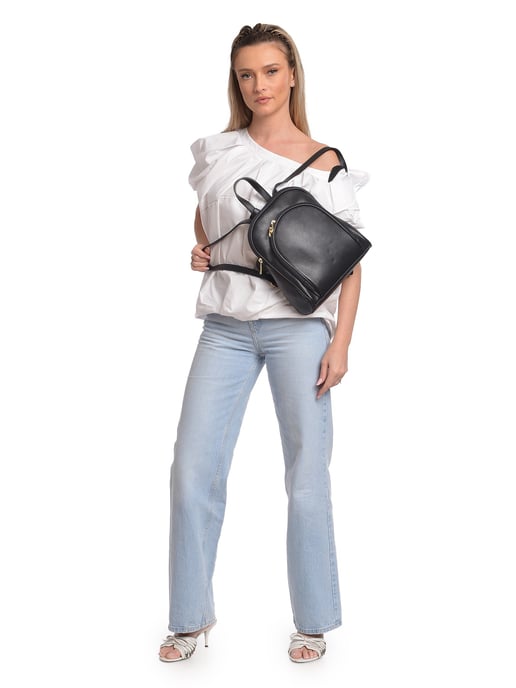 Anna Luchini Schwarz Rindsledertasche - Image 5