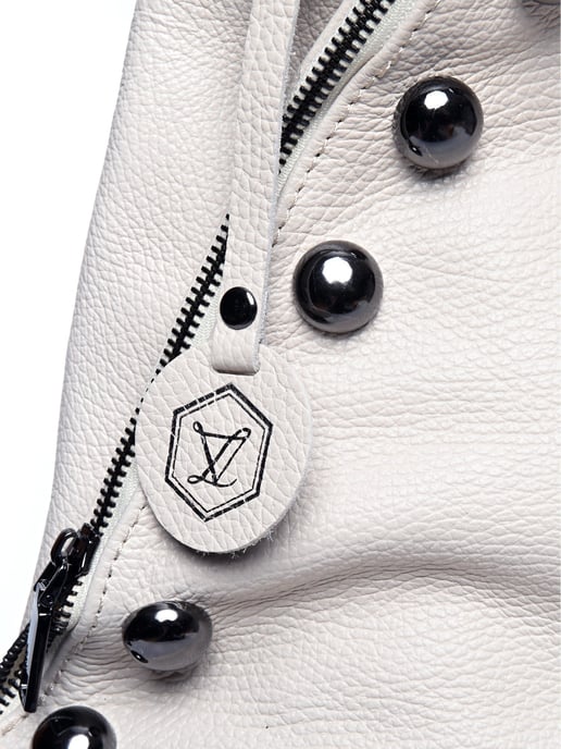 Luisa Vannini Beige Rindsledertasche - Image 3