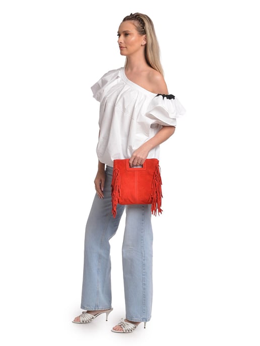 Anna Luchini Rot Rindsledertasche - Image 5