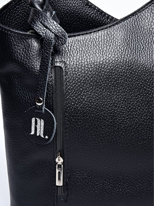 Anna Luchini Schwarz Rindsledertasche - Image 3