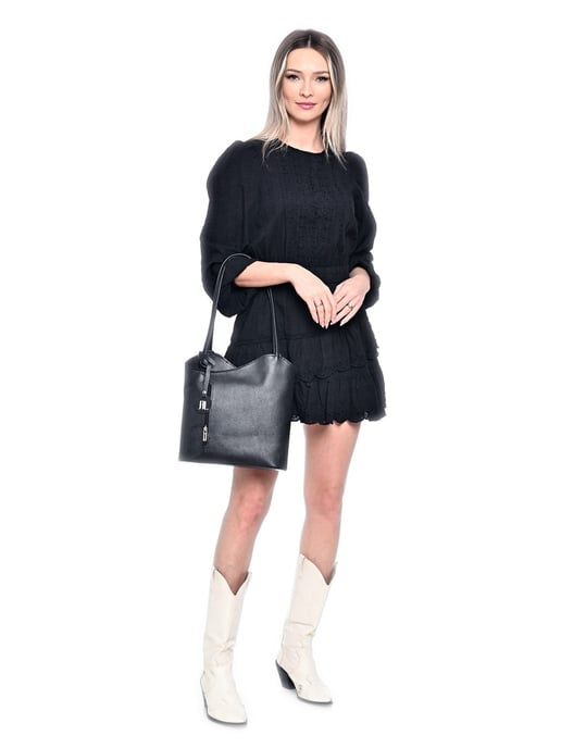 Anna Luchini Schwarz Rindsledertasche - Image 5