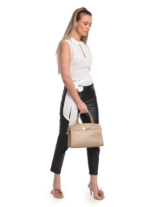 Isabella Rhea Beige Rindsledertasche - Image 5