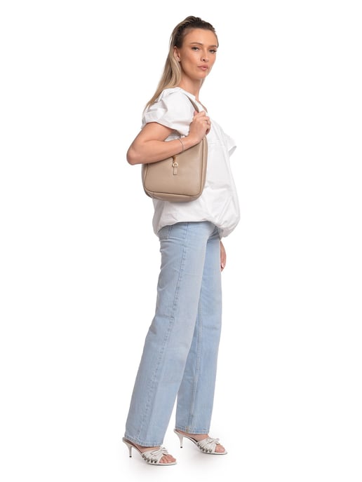 Anna Luchini Beige Rindsledertasche - Image 5