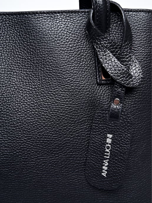 Anna Luchini Schwarz Rindsledertasche - Image 3
