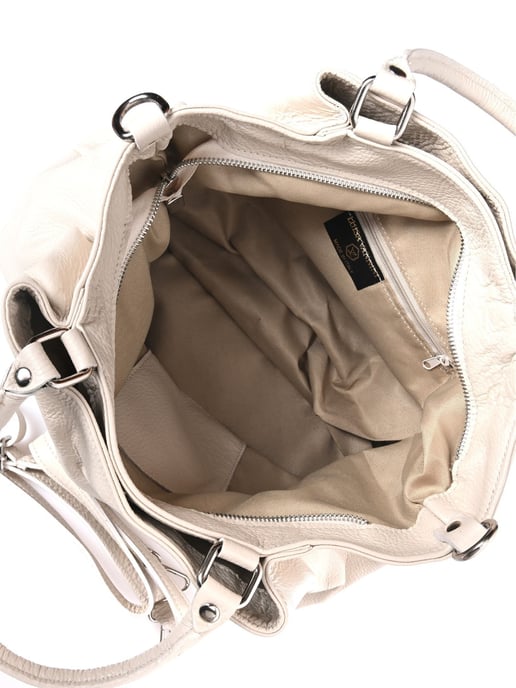 Luisa Vannini Beige Rindsledertasche - Image 4