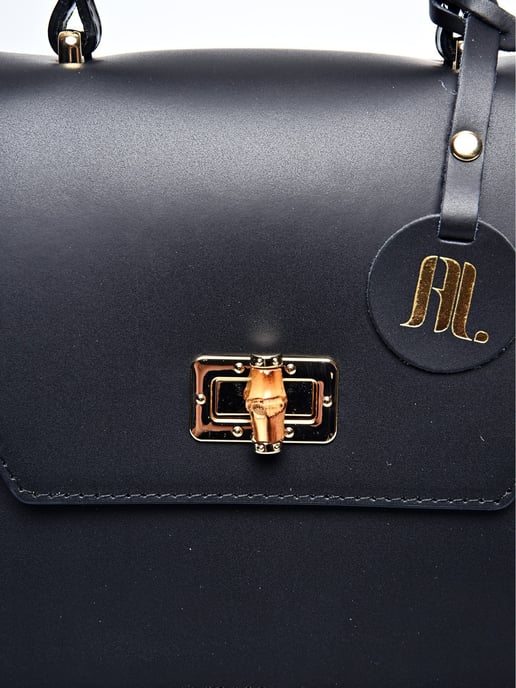 Anna Luchini Schwarz Rindsledertasche - Image 3