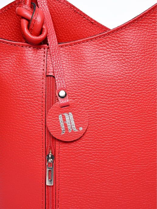 Anna Luchini Rot Rindsledertasche - Image 3