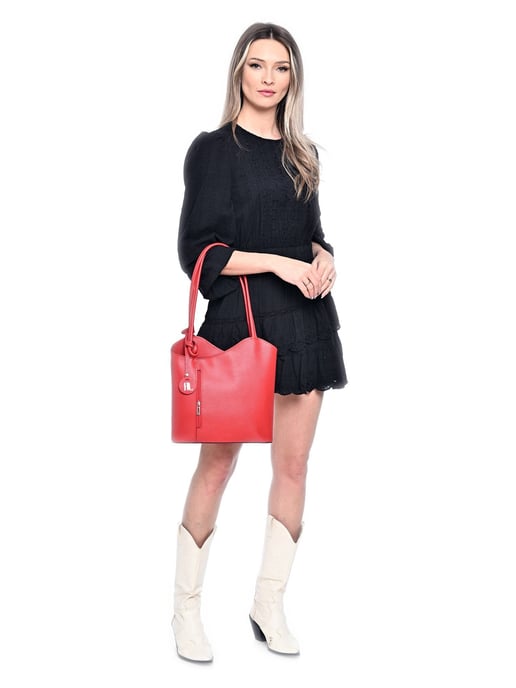 Anna Luchini Rot Rindsledertasche - Image 5