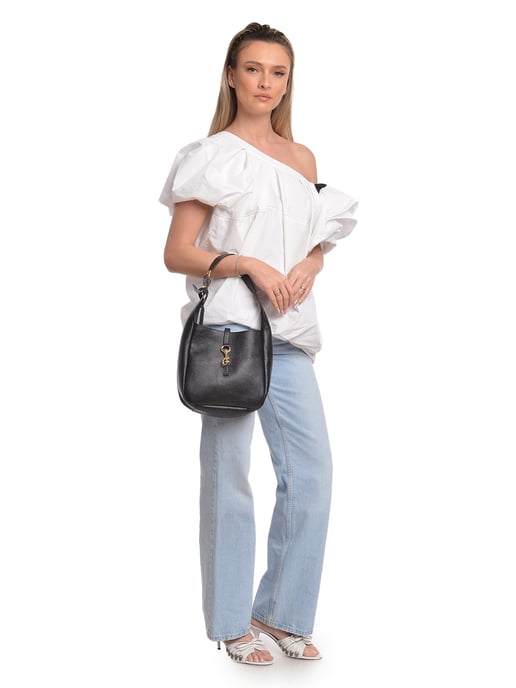 Anna Luchini Schwarz Rindsledertasche - Image 5