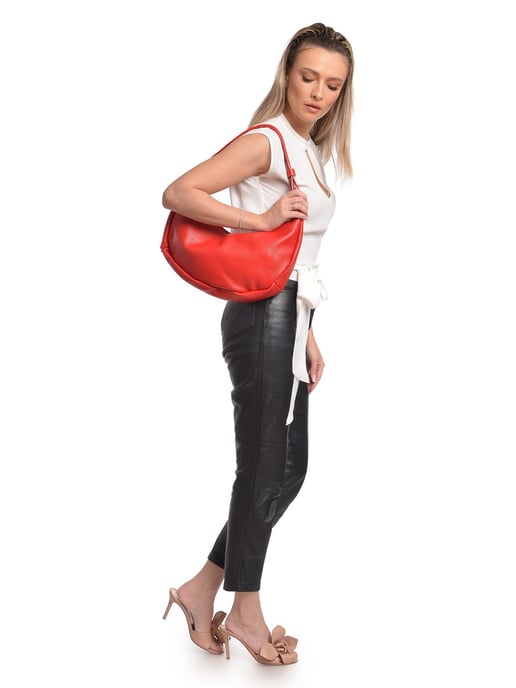 Anna Luchini Rot Rindsledertasche - Image 5
