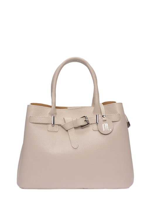 Anna Luchini Beige Rindsledertasche - Image 1