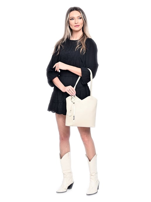 Anna Luchini Beige Rindsledertasche - Image 5