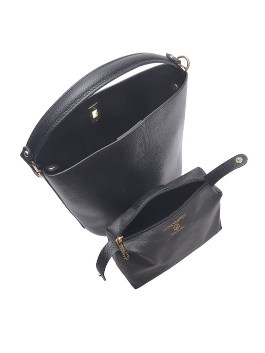 Luisa Vannini Schwarz Rindsledertasche - Image 4