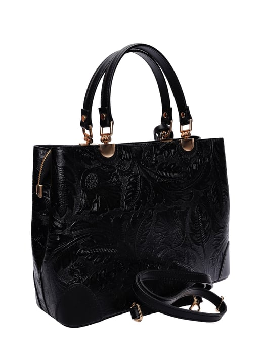 Anna Luchini Schwarz Rindsledertasche - Image 2