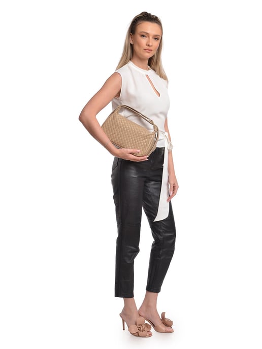 Anna Luchini Beige Rindsledertasche - Image 5