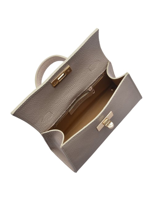 Luisa Vannini Beige Rindsledertasche - Image 4
