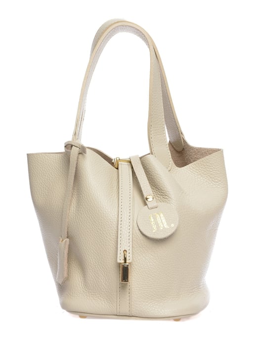Anna Luchini Beige Rindsledertasche - Image 1