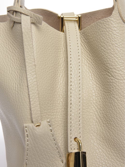 Anna Luchini Beige Rindsledertasche - Image 3