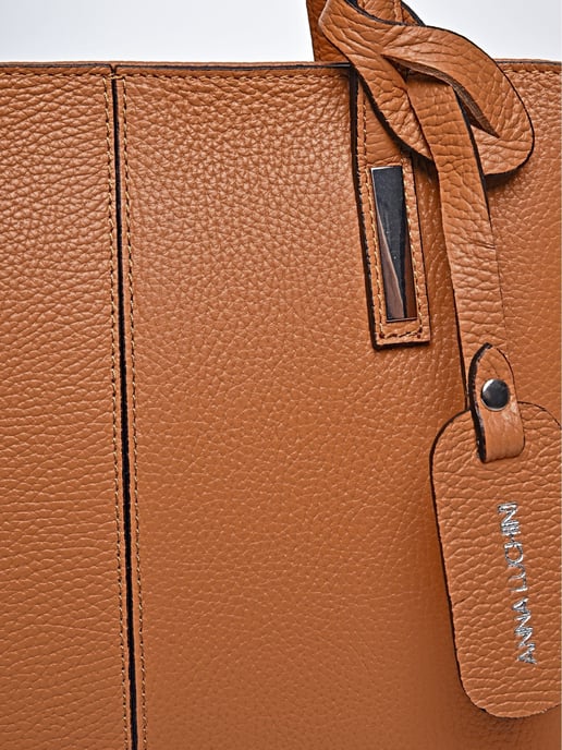 Anna Luchini Braun Rindsledertasche - Image 3