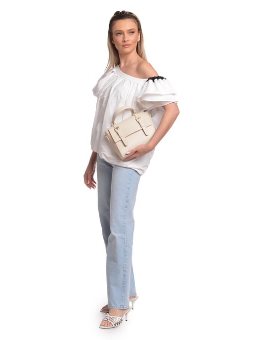 Anna Luchini Beige Rindsledertasche - Image 5