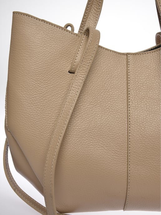 Luisa Vannini Beige Rindsledertasche - Image 3