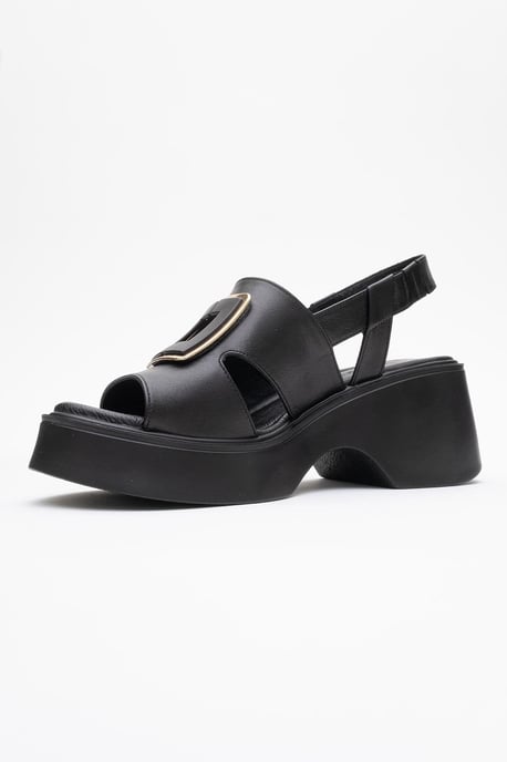 Lucia Leder Schnalle Plateau Sandale - Image 4