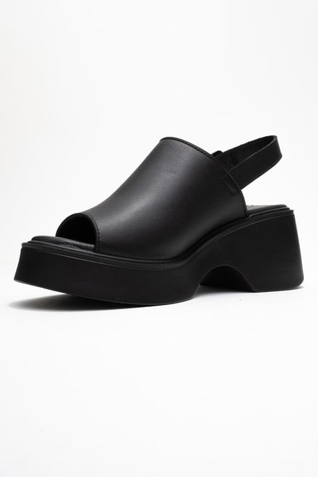 Power Leder Plateau Keilabsatz Sandalen (Women) - Image 4