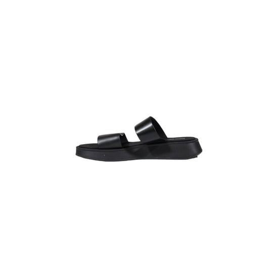 Calvin Klein Jeans Schwarze Leder Flache Sandalen - Image 3