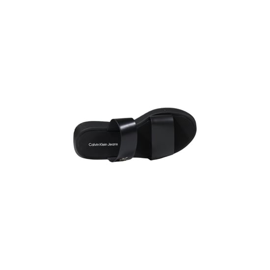 Calvin Klein Jeans Schwarze Leder Flache Sandalen - Image 5