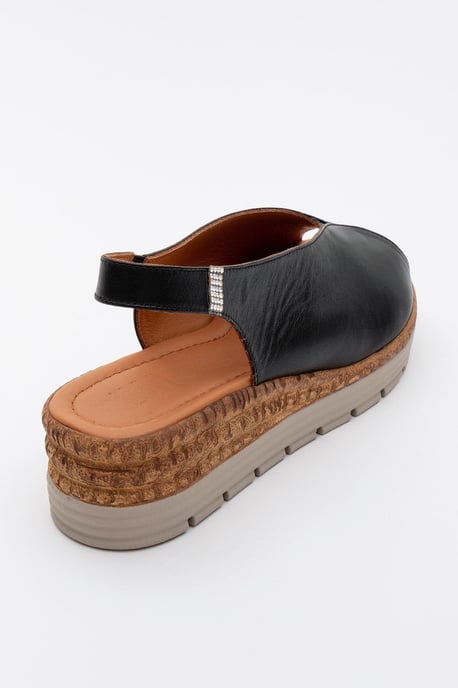Forever & Always Blom Plateau-Sandale aus Leder, Damenversion - Schwarz - Image 3