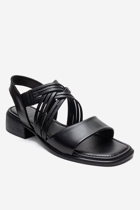 Forever & Always Leder-Sandale mit mehreren Riemen (Damen) - Schwarz - Image 3
