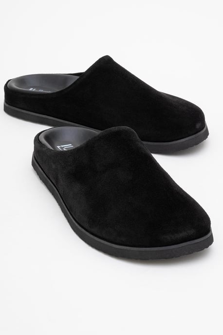 Forever & Always Suede-Leder-Slide-Sandale - Schwarz - Image 2