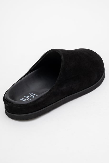 Forever & Always Suede-Leder-Slide-Sandale - Schwarz - Image 4