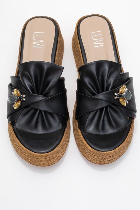 Shara Braided Bow & Bee Schnalle Plateau Sandale - Image 2