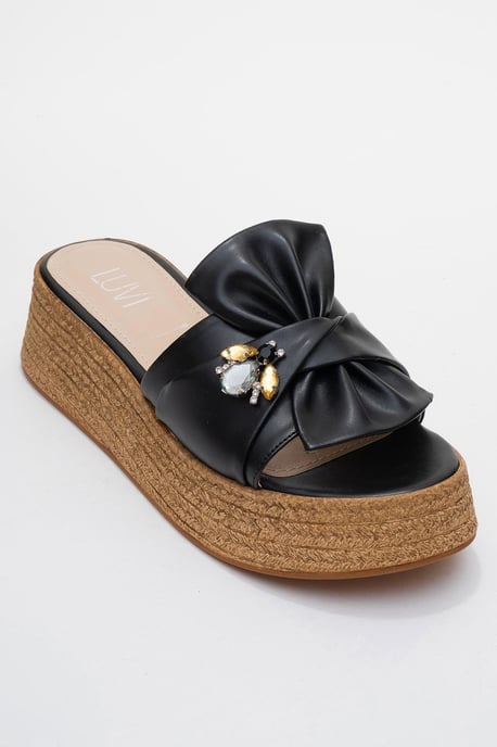 Shara Braided Bow & Bee Schnalle Plateau Sandale - Image 3