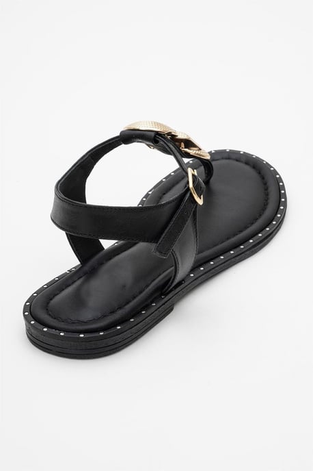 Giulia Leder Flach Sandale (Women) - Image 3