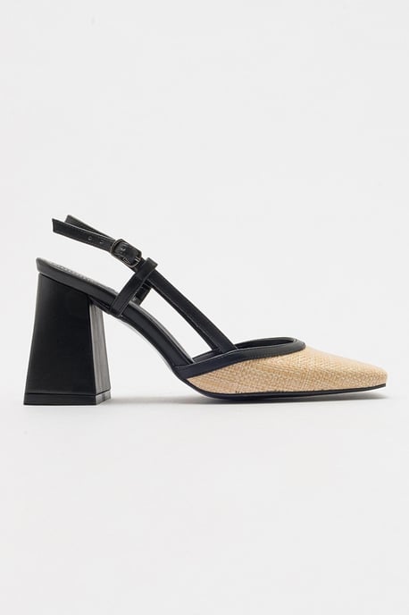 Rivie Raffia Blockabsatz-Pumps mit eckiger Zehenpartie (Damen) - Image 6