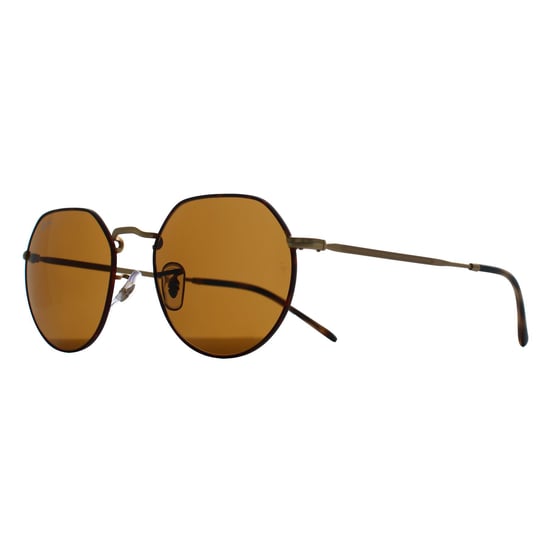 Ray-Ban Rund Unisex Matte Havanna auf Matte Arista Gold Braun RB3565 Jack - Image 2