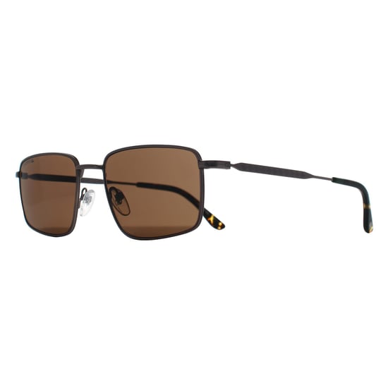 Lacoste Rectangle Mens Matte Licht Gunmetal Braun Grau L277S - Image 2