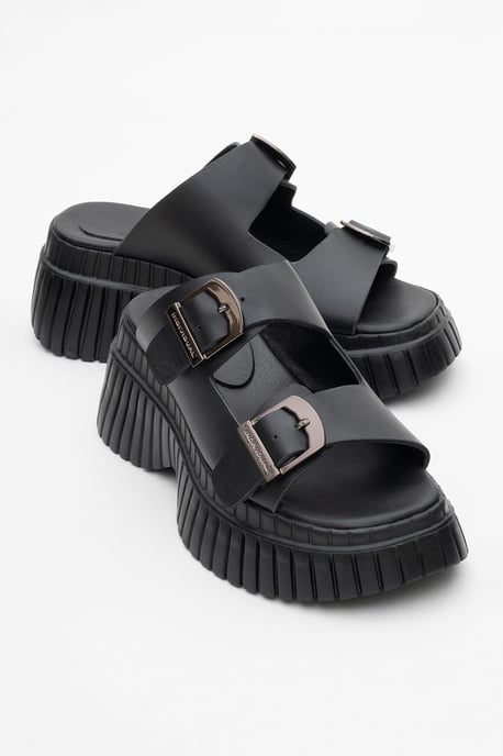 Joanes Leder Two-Strap Plateau Sandale (Women) - Image 2