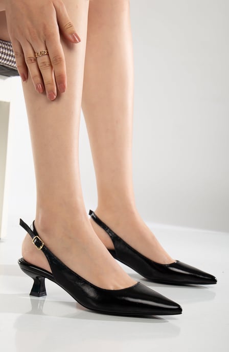 Lety Slingback Kitten-Heel Leder-Pumps - Image 2