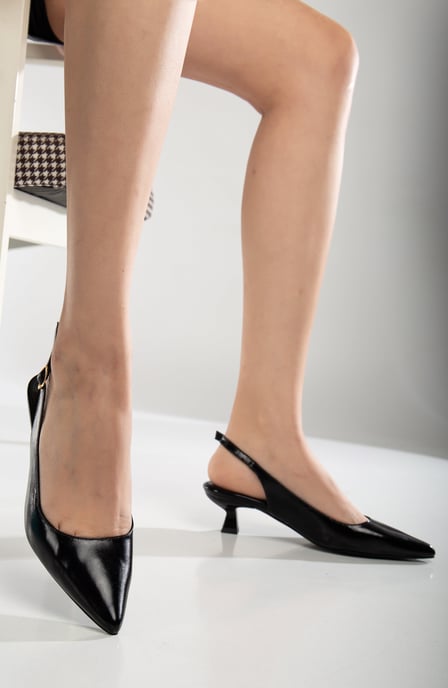 Lety Slingback Kitten-Heel Leder-Pumps - Image 4