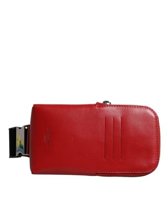 Dolce & Gabbana Geldbörse/Gürteltasche aus Kalbsleder mit Logo und Handyfach - Rot - Image 2
