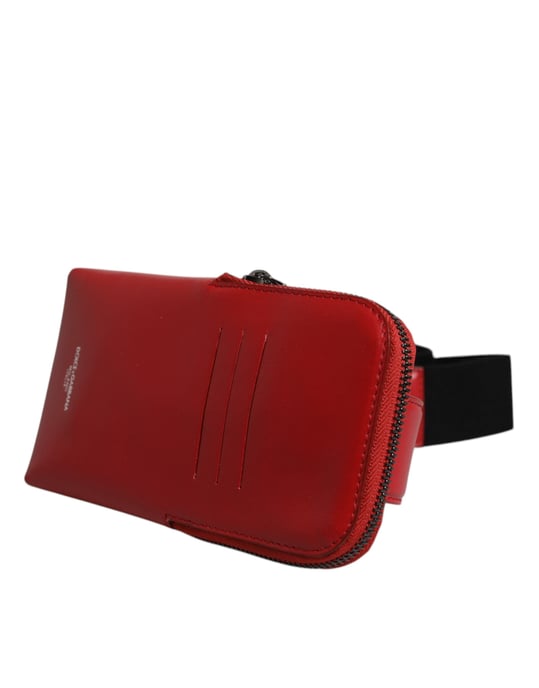 Dolce & Gabbana Geldbörse/Gürteltasche aus Kalbsleder mit Logo und Handyfach - Rot - Image 3