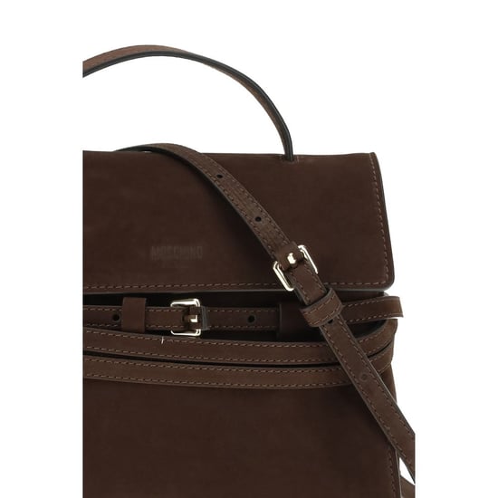 Moschino Braune Kalbleder Bos Taurus Handtasche - Image 4