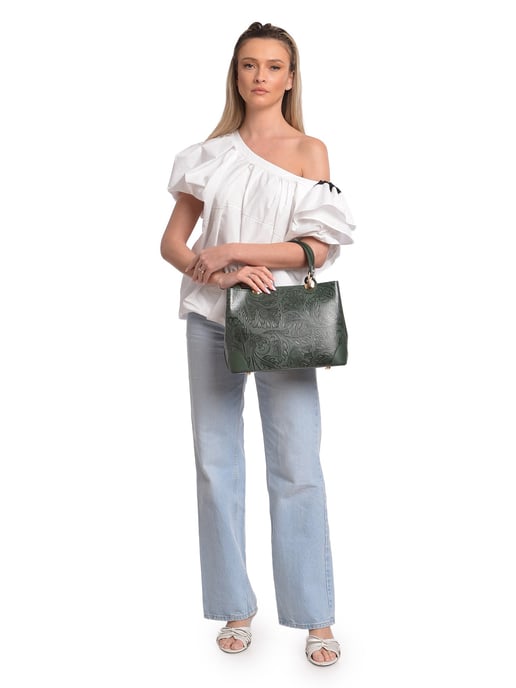Anna Luchini Grün Rindsledertasche - Image 5