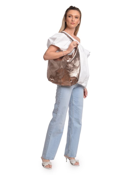 Anna Luchini Bronze Rindsledertasche - Image 5