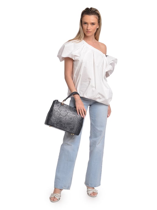 Anna Luchini Blau Rindsledertasche - Image 5