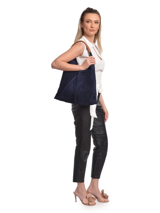Anna Luchini Blau Rindsledertasche - Image 5